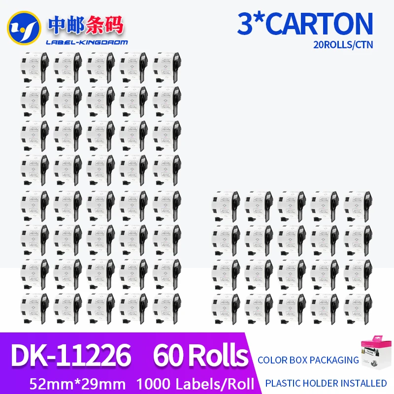 

60 рулонов, стандартная фотоэтикетка 52*29 мм, 1000 шт., совместима с принтером Brother, фотоэтикетка/700, все поставляются с пластиковым держателем