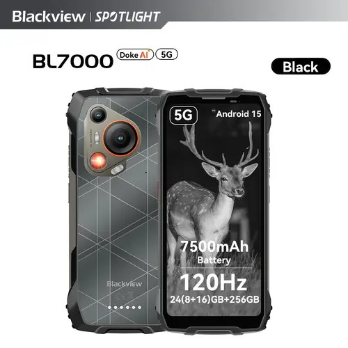 BLACKVIEW BL7000 5G AI Rugged Phone Deepseek GPT Android 15 Smartphone, 6.78" HD+2.4K Display 120Hz, 8GB RAM 256GB, 7500Amh - Image 9