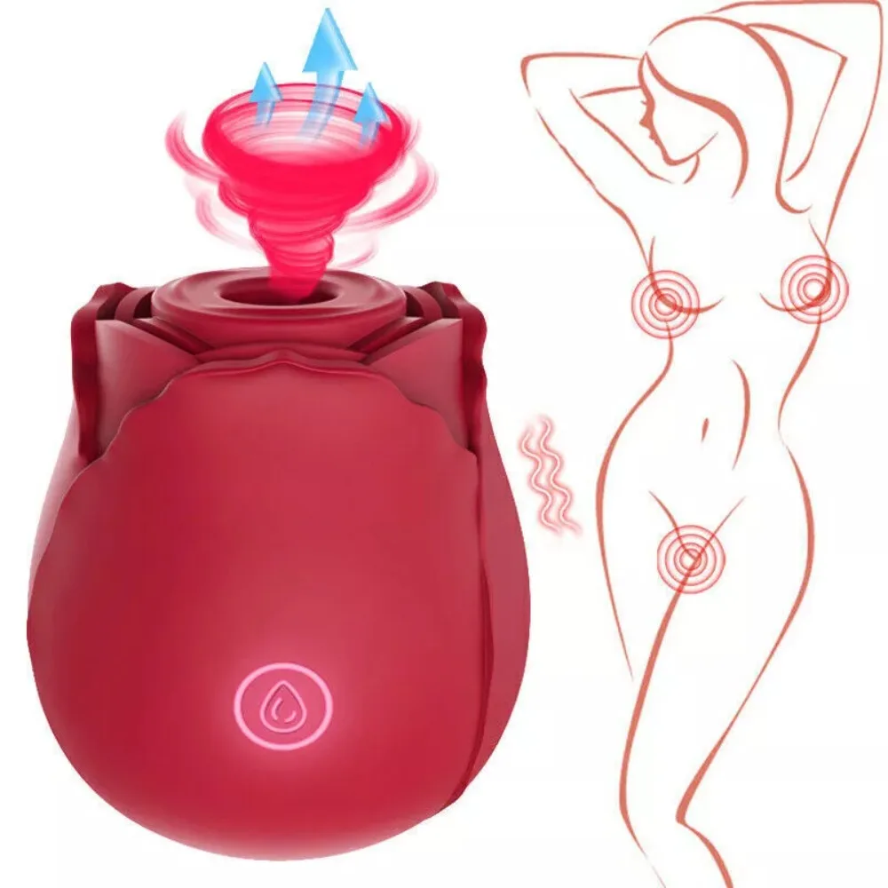 10-Gang-Rose-Suker-Vibrator, G-Punkt-Dildo, Klitoris, stimulierendes Saugen, weibliches Sexspielzeug, USB wiederaufladbar, rosenförmiges Mini-Massagegerät 1