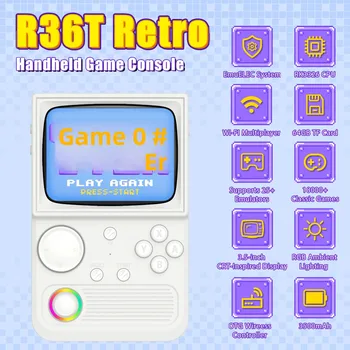 Console di gioco portatile tascabile retrò R36T Sistema EmuEMEC 27 + simulatore 18000 + gioco Console per videogiochi con schermo IPS da 3,5 pollici 1