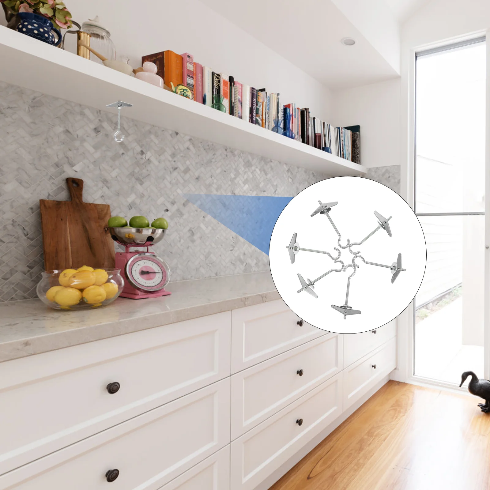 

6 Pcs Poster Pole Aircraft Ceiling Hanger Ceiling Swag Wall-mounted Hanger Fixing Metal Hanging Toggle Wing