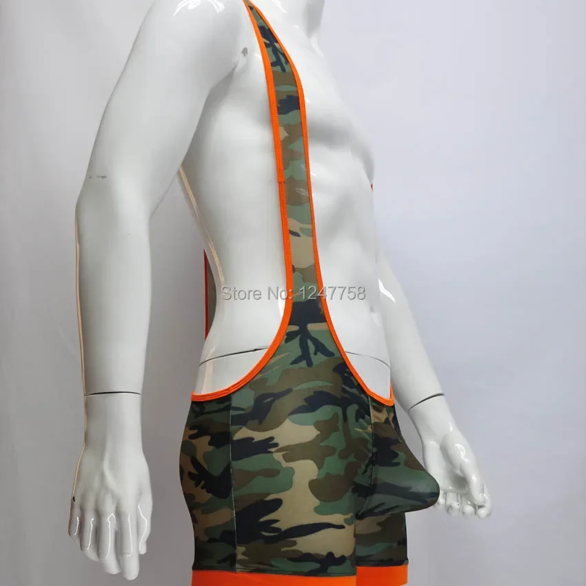 New Brand Man's Camouflage Bodysuit Underwear Singlet Wrestling Leotard Vest