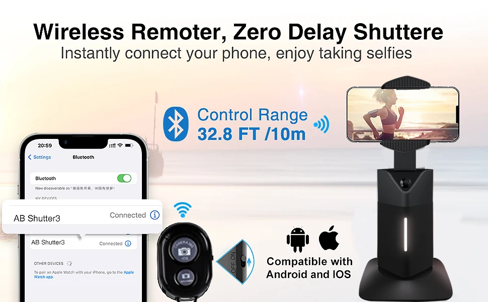 AI Auto Tracking Smartphone Holder - 360° Recording Stabilizer