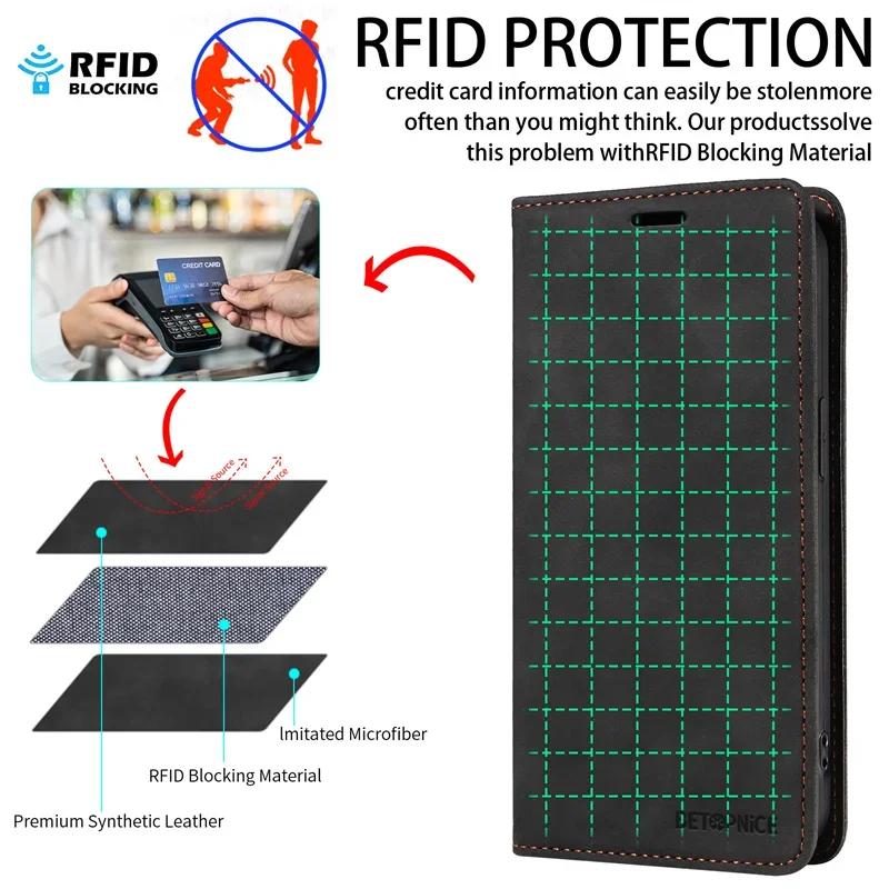 Magnetic Wallet Leather Flip Case with Stand and Card Slot