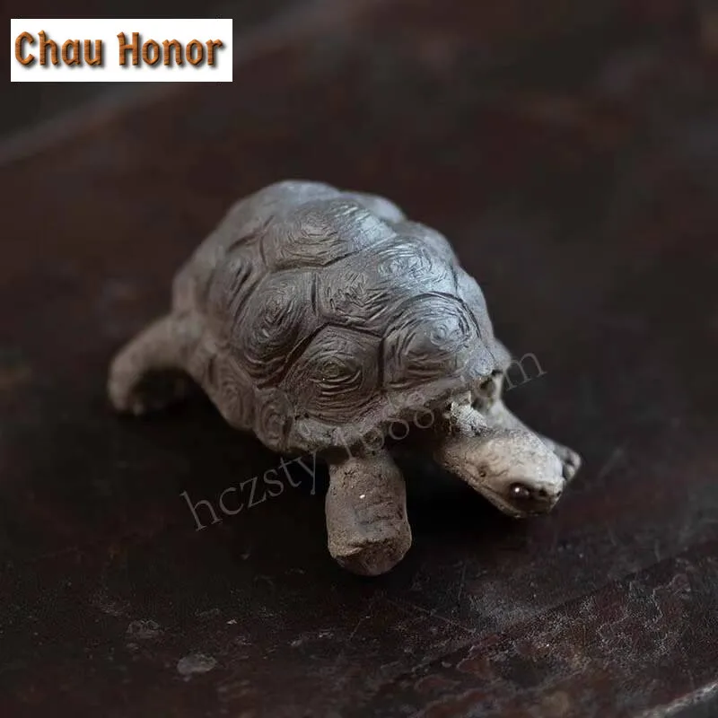 Yixing Zisha Rich Tortoise Tea Pet Handmade Turtle Tea Figurine Zisha Sculpture Tea Ceremony Tea Statue Kung Fu Teaware  Craft