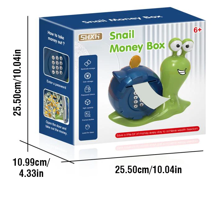 Snail Piggy Bank Cartoon Electronic Money Box Unlocking Password Coin Piggy Bank Safety Saving Money Kid Christmas Toys Gift 6