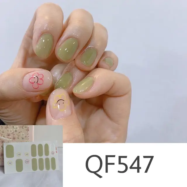 Lamemoria14tips Nail Stickers New Product Full Coverage 3D Summer Complete Nail Decals Waterproof Self-adhesive DIY Manicure QF547