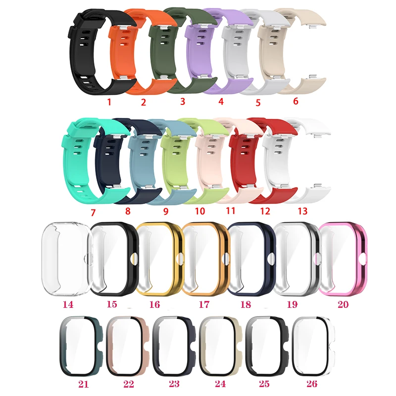 Redmi Watch 4 Premium Protective Strap Set with Tempered Glass and Plated Silicone Band
