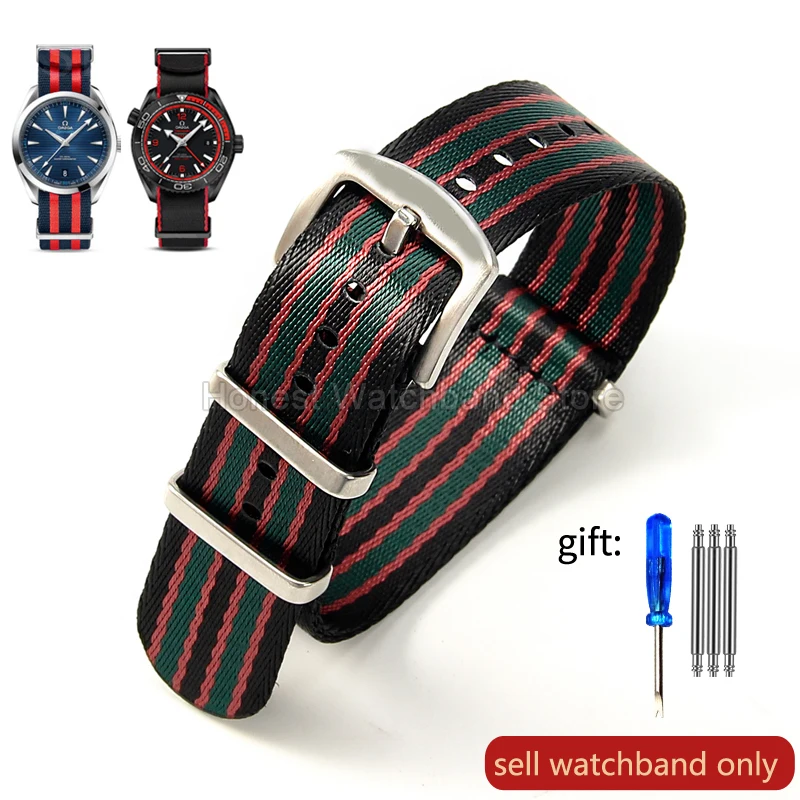 Vibrant Multi-Color Nylon Watch Strap - 20/22mm, Airy & Odor-Resistant