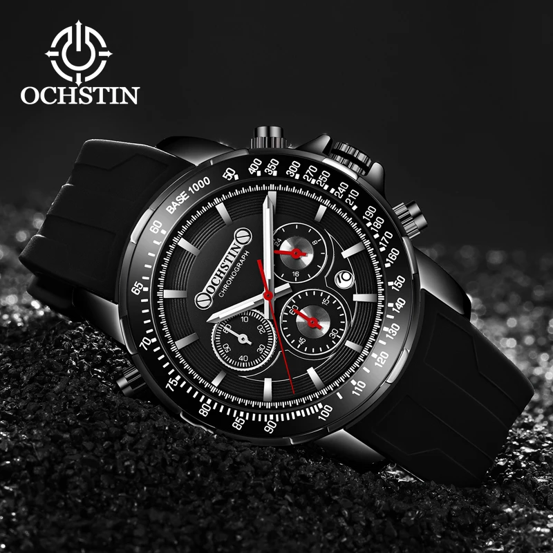 OCHSTIN2024 new creative nylon series vintage industrial style men's quartz watches multifunction quartz movement men's watches