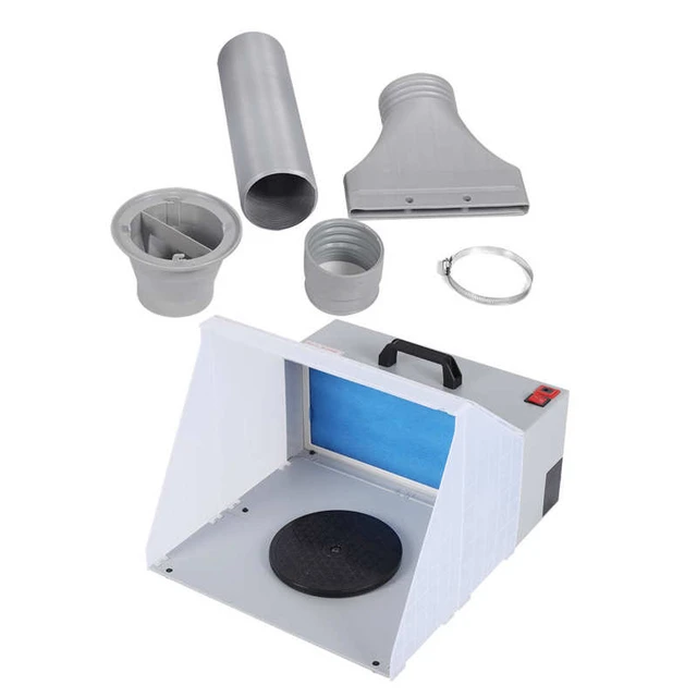 Portable Airbrush Paint Spray Booth, Portable Paint Booth Airbrush Booth  Low Power Noise Spray Booth Extractor Filter with LED and High Density  Filter