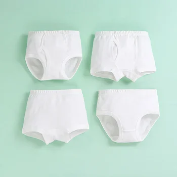 Mutande bianche per bambini 100% cotone Slip per neonate 3 4 5 6 8 10 anni Ragazzini Studenti Boxer Intimo Mutandine per ragazze