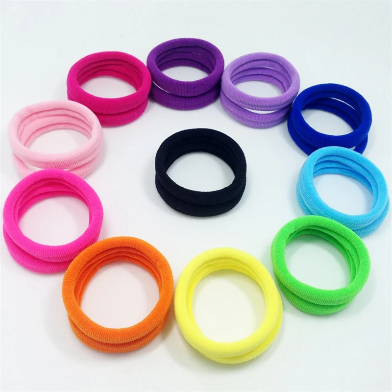 50pcs Black Elastic Hair Band Leagues Ties Colets Scrunchies Springs Gum Accessory For Girl Women No Damage Pigtails Holder Set