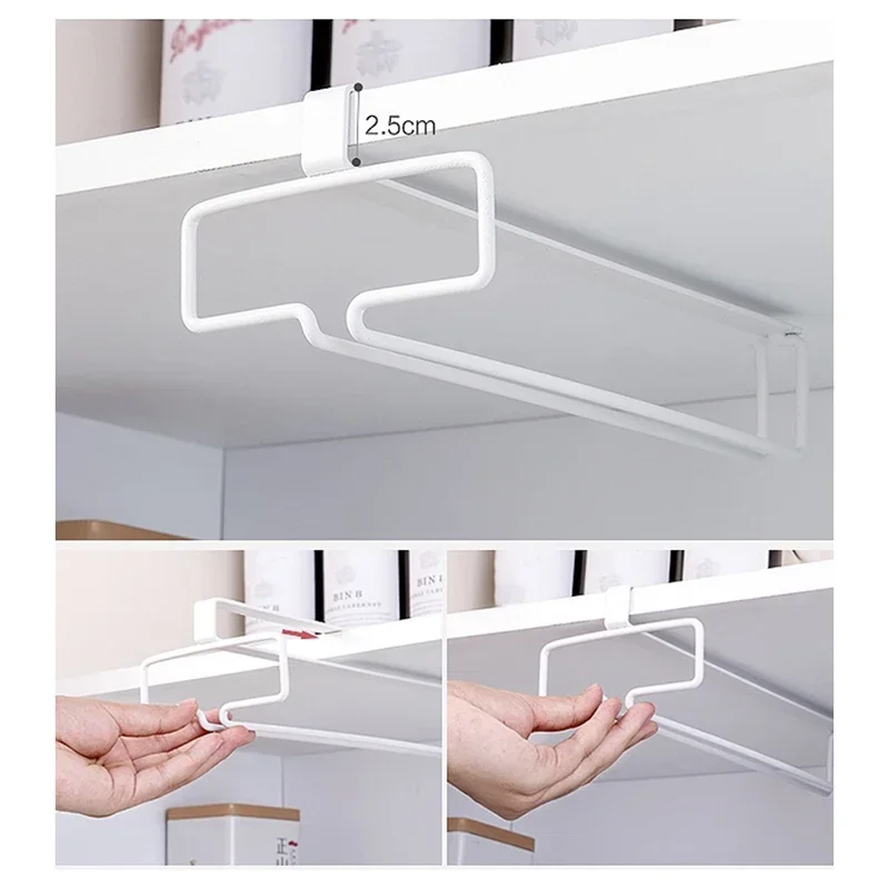 Hanging Rack Kitchen Holder Hanging Toilet Roll Paper Holder Towel Rack Kitchen Bathroom Cabinet Door Hook Holder Bar Organizer
