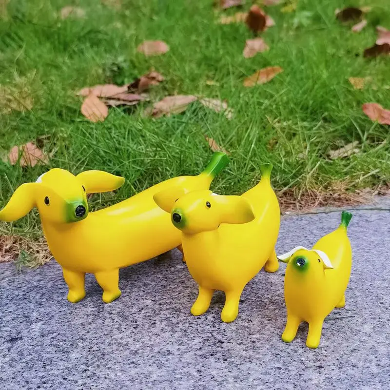 Duiaynke Bunte Dackel-Hundestatue – Garten- & Wohnaccessoire In Gelb