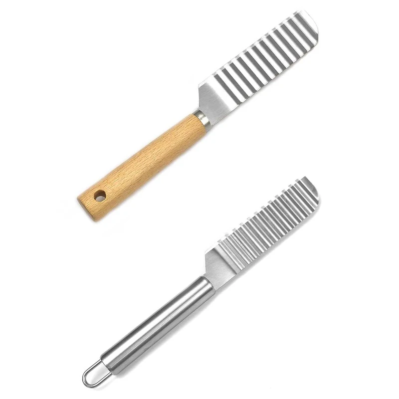 Stainless Steel Potato Wave Slicer Knife Household Vegetable Cutter Potato Cutting French Fries Cutter Kitchen Gadgets Tool