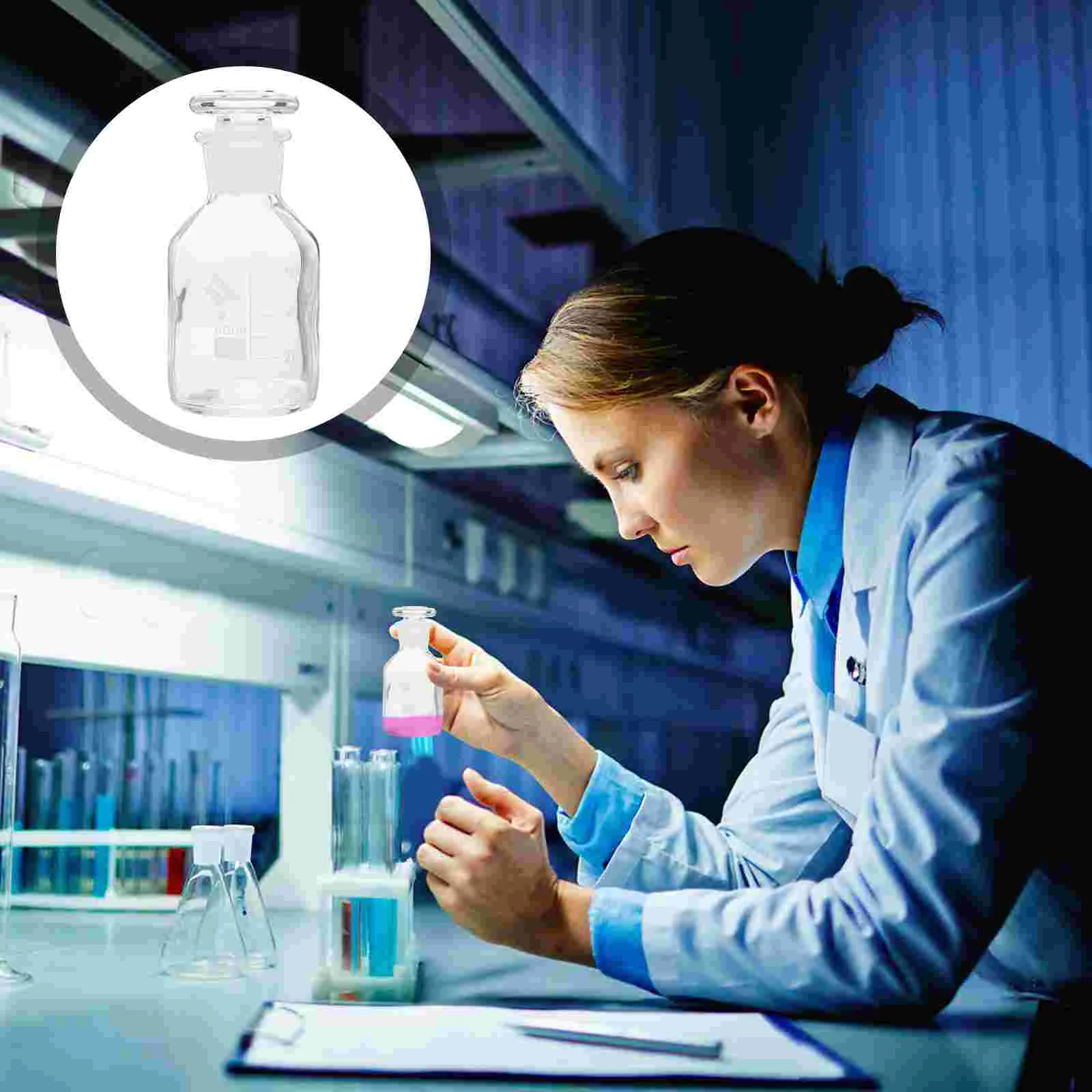 

Glass Reagent Bottle Chemicals Wide Mouth Bottles Laboratory High Borosilicate Sample