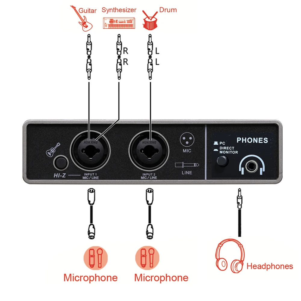 Q16 Professional Audio Interface for Recording Computer Free Drive USB External Sound Card for Pc Pro Audio Equipment