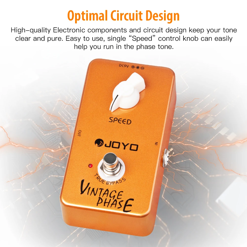 JF-06 Vintage Phase Guitar Pedal with SPEED Knob Re-Creates Classic Phaser Sound