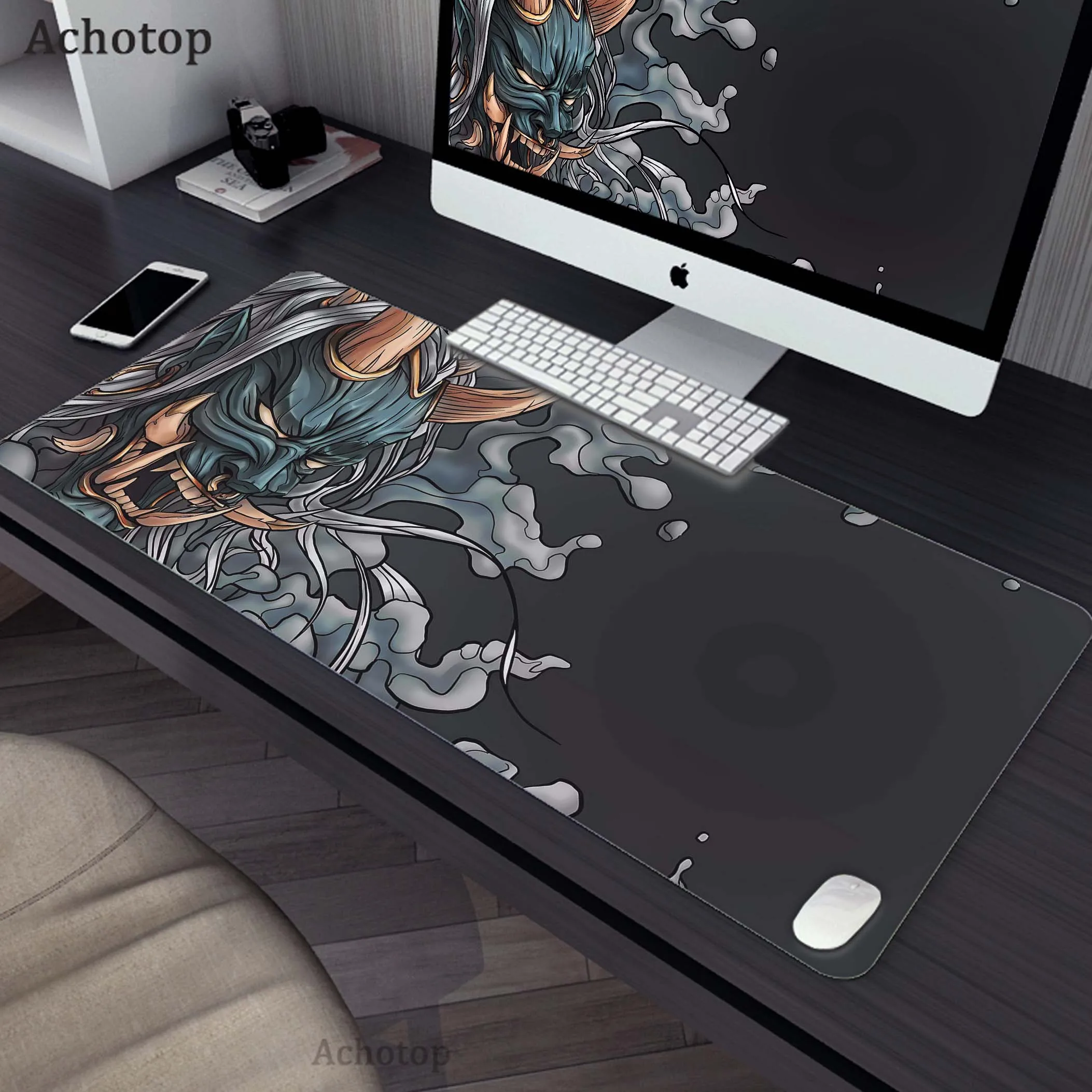 

Gamer Mouse Pad Mousepads Locking Edge Mouse Mat Gaming Mousepad Keyboard Pads Dragon And Ghost Face Pattern Gamer Desk Mat