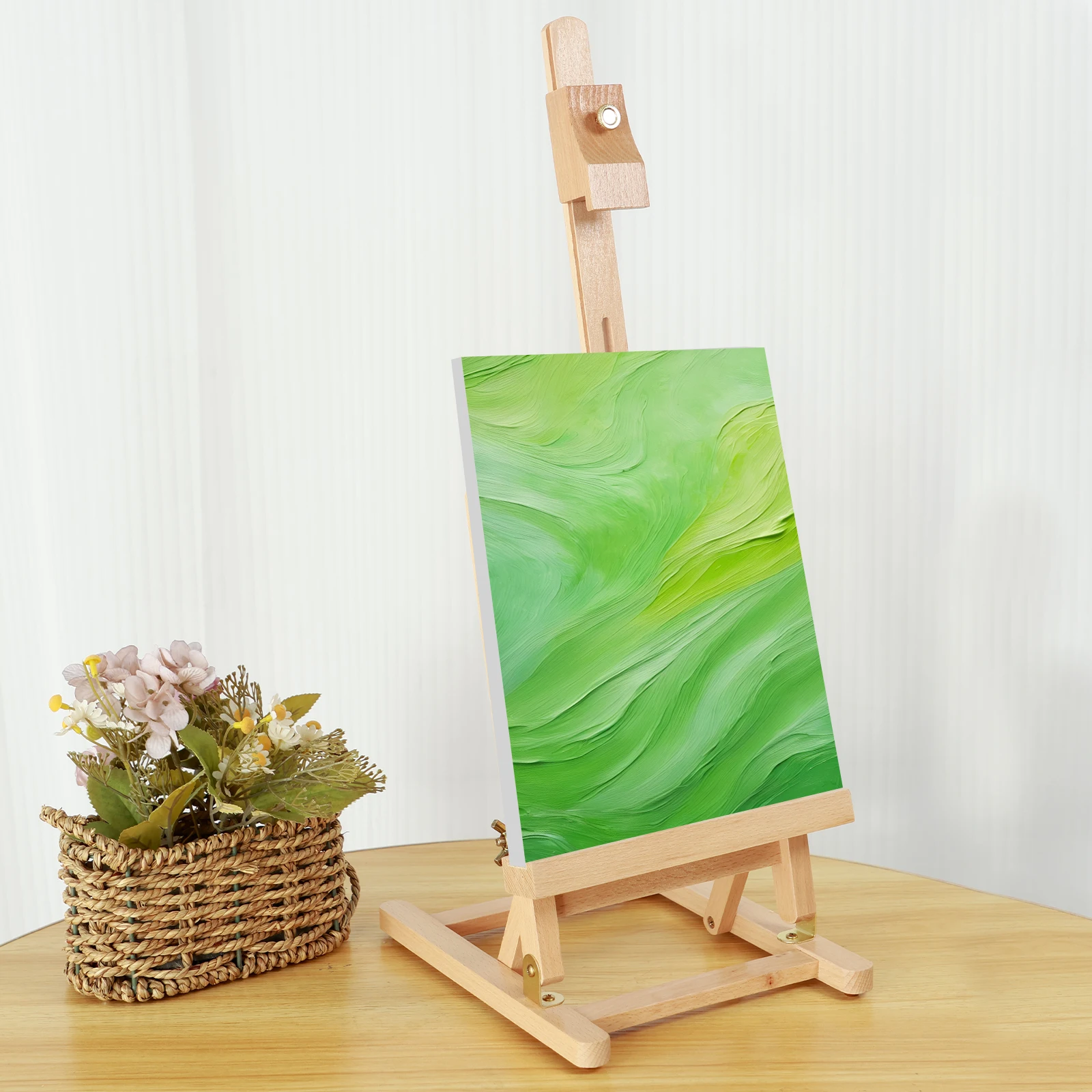 Desktop Art Easel Foldable Tabletop Easel Stand Height and Angle Adjustable Wooden Small Easel for Classroom Outdoor Sketching - 2