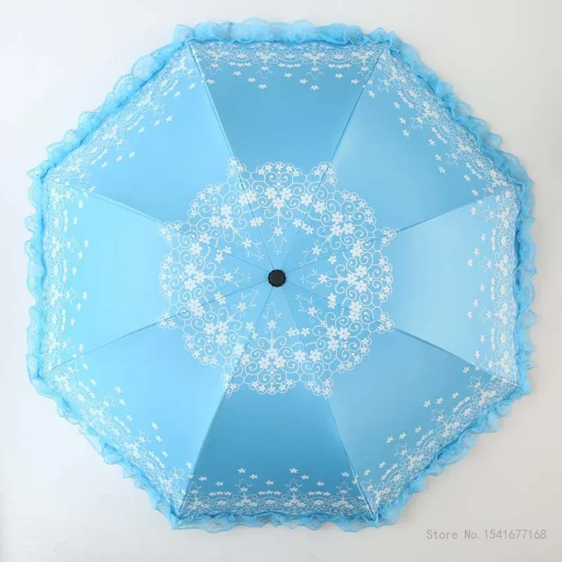 Creative Lace Umbrella for Men and Women, Folding Umbrella, 8 Bone Reinforcement, Business Travel, Portable UV Protection, 1Pc