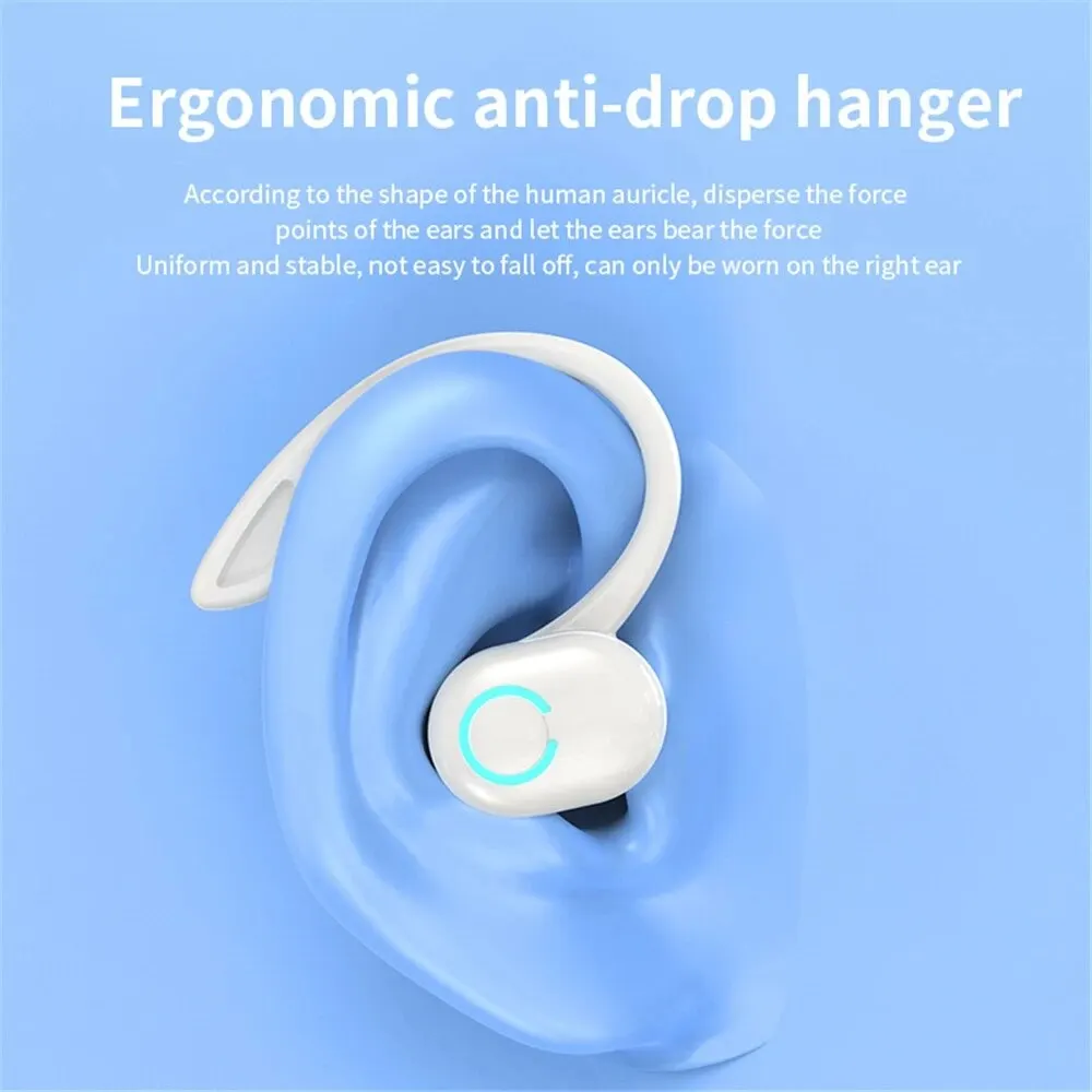 Bluetooth 5.2 Headset Business Wireless Earbuds Earphones Stereo Sport Game Headphone Ear-Hook Mini HIFI Bass Noise Cancelling 4