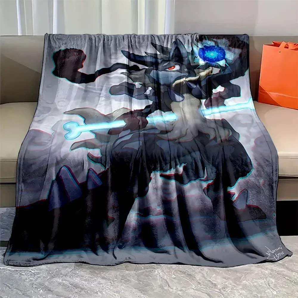japanese anime Pokemon Mega Lucario Flannel Fluffy Soft Blanket Figures Home Sofa Break Blanket Children Blanket Nap Cover Kid 6