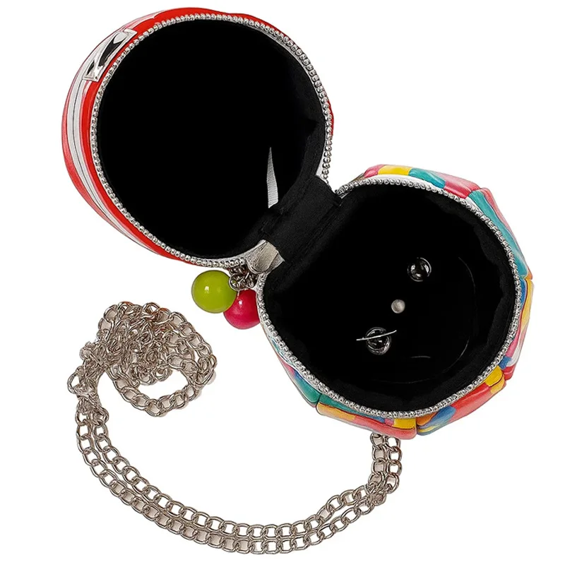 Red Hot Air Balloon Shape Handbag Party Clutch Bag for Women Purses Fashion Luxury Designer Bags Shoulder Chain Bag Pu Leather