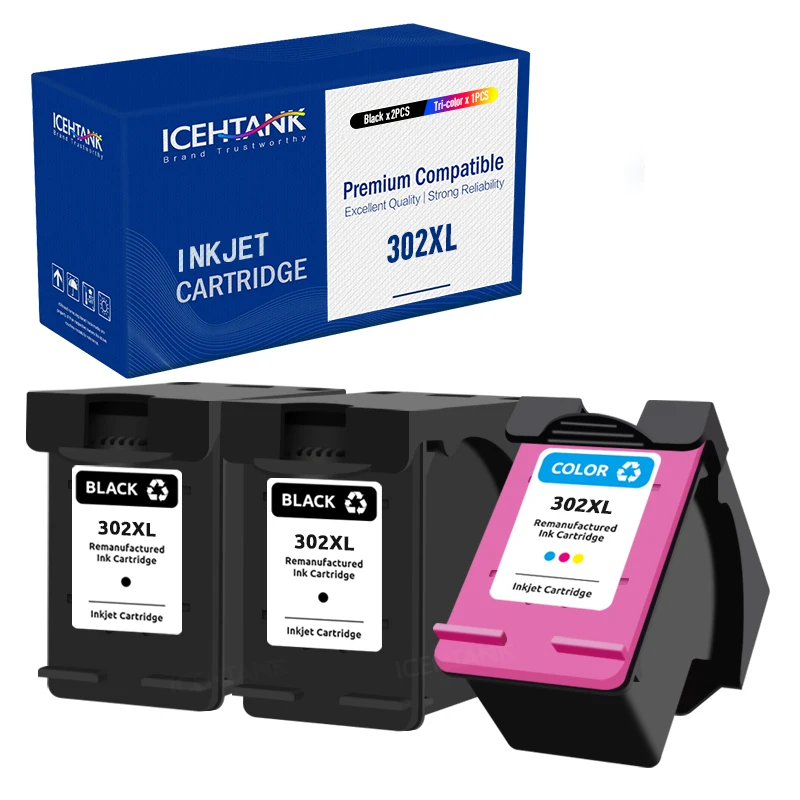 Cartuccia Di Inchiostro Compatibile Icehtank 302Xl Per Hp302 Per Cartuccia Hp 302 Xl Per Stampante Hp Envy 4520 4521 4522 4523 4524 4526 4526