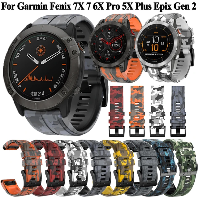 Correa de cuero de silicona para reloj inteligente Garmin Fenix, 22mm,  26mm, 7, 7X, 6X, 6Pro, 5X, 5Plus, 935, Epix Gen 2, QuickFit