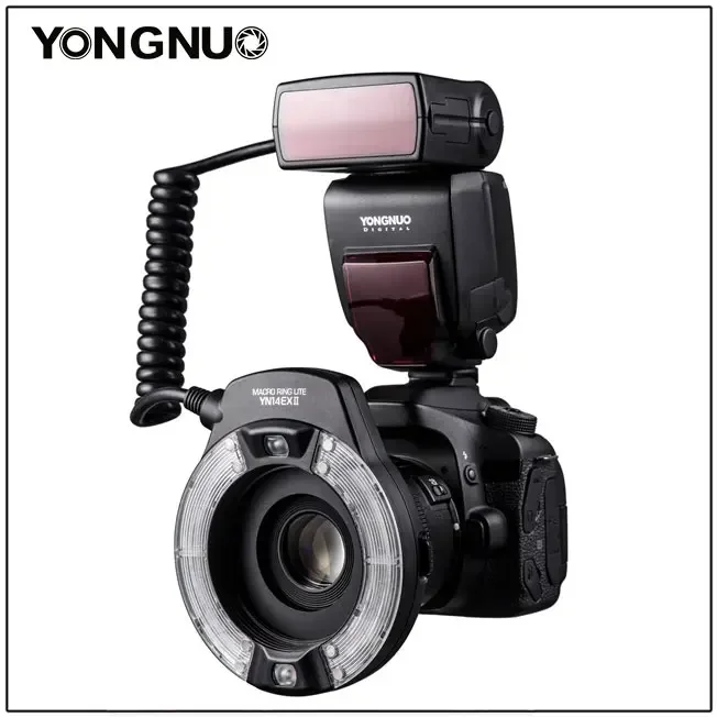 Yongnuo YN14EX II 매크로 LED 링 플래시 라이트 M/TTL 52mm/58mm/67mm/72mm 어댑터 링 포함 YN14EXII 캐논 카메라 DSLR용