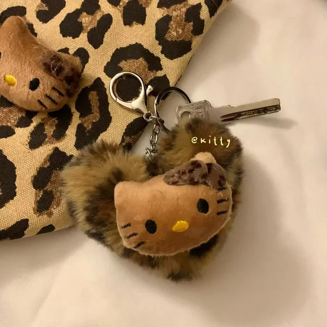 Pendentif poupée léopard rétro, jouet animé Kawaii, accessoires de sac de mode, cadeaux de noël 4