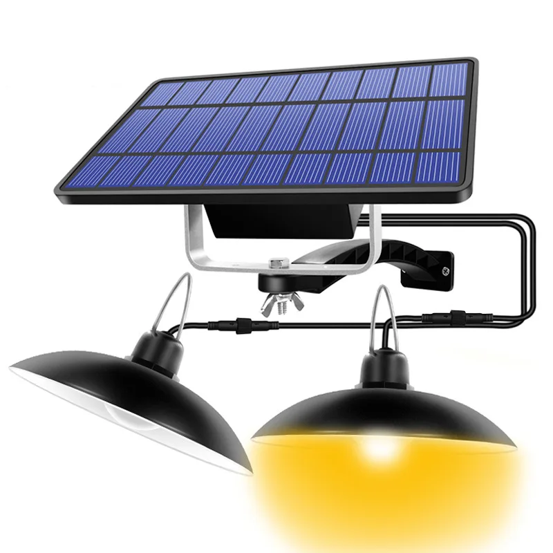 Lampada A Sospensione Solare A Doppia Testa Lampada Solare A 60 Led Impermeabile Per Interni Da Esterno Con Illuminazione A Interruttore A Strappo Per