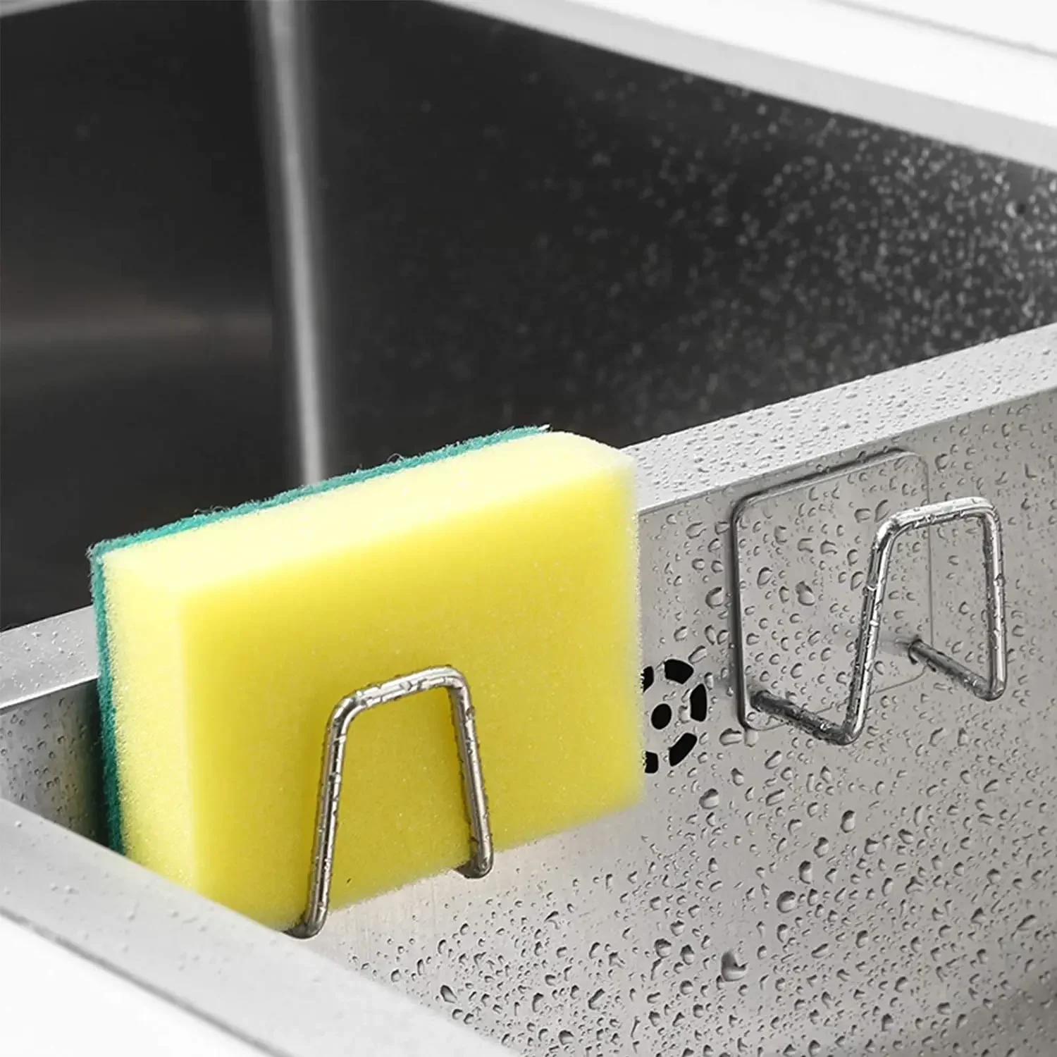 Kitchen Adhesive Stainless Steel Sink Sponge Holder Waterproof Drain Rack Shelf kitchen organizer and storage Accessories