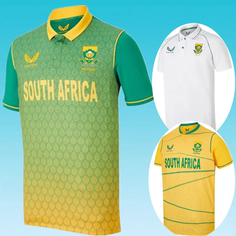 2022 SOUTH AFRICA PROTEAS HOME / POLO / TRAINING CRICKET JERSEY Size: S-5XL （Print Custom Name Number）Top Quality Free Delivery