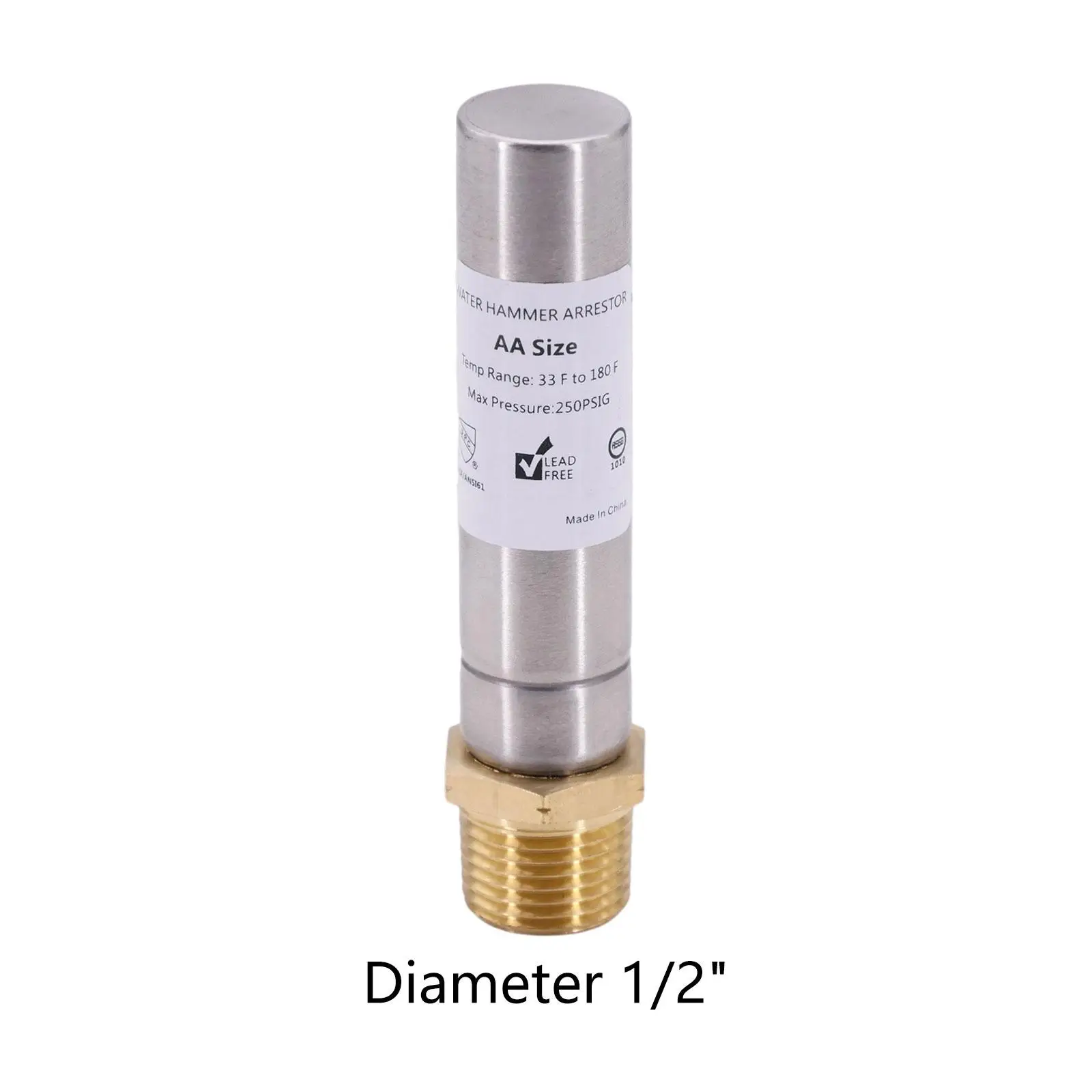 Water Hammer Arrestor Water Hammer Arrestor Stainless Steel Kitchen Dishwasher Connection Easy to Install 1/2 Compact 1/2" NPT Thread