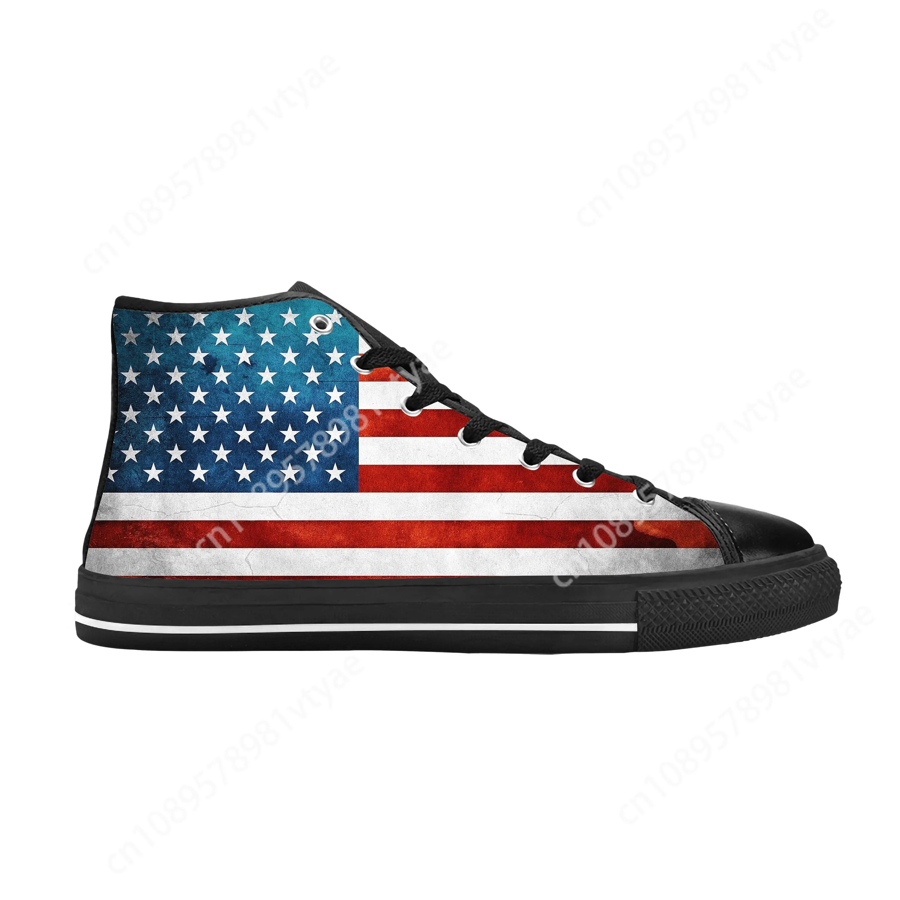 US USA American America Flag United States Funny Casual Cloth Shoes High Top Comfortable Breathable Custom Men Women Sneakers 3