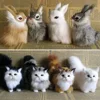 New Simulation Brown Fox Plush Toys Gift For Kid Furs Squatting Fox Model Animals World With Static Action Figures Ornament 1