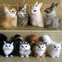 New Simulation Brown Fox Plush Toys Gift For Kid Furs Squatting Fox Model Animals World With Static Action Figures Ornament 1