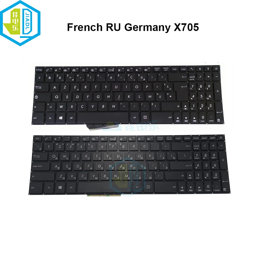 Teclado para Asus Vivobook Francês Azerty ru Russo Francês Asus X705ba X705fn X705n X705 X705uv N705 F705 0knb06601fr00