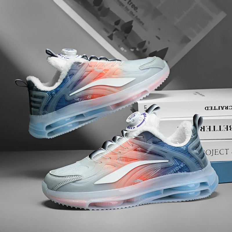 Men's Sneakers, Couple Style, Men's Casual Shoes with Rotary Buckle, Lightweight Running Shoes, Comfortable for Sports, Soft Upper, Wear-Resistant Sole, Suitable for Outdoor Sports, Walking Shoes, Camping, Travel