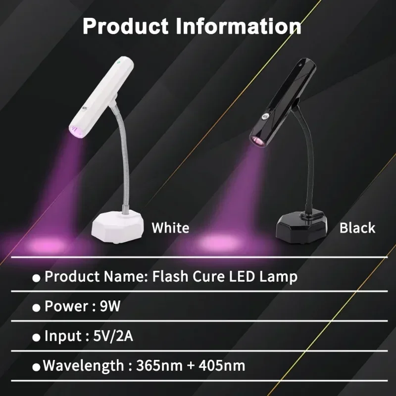 2-in-1 Desktop Smart Touch Sensing Nail Modeling Quick-drying Nail UV Hose Lamp Holder Lamp Bend Lamp Charge Nail Art Regularly 5