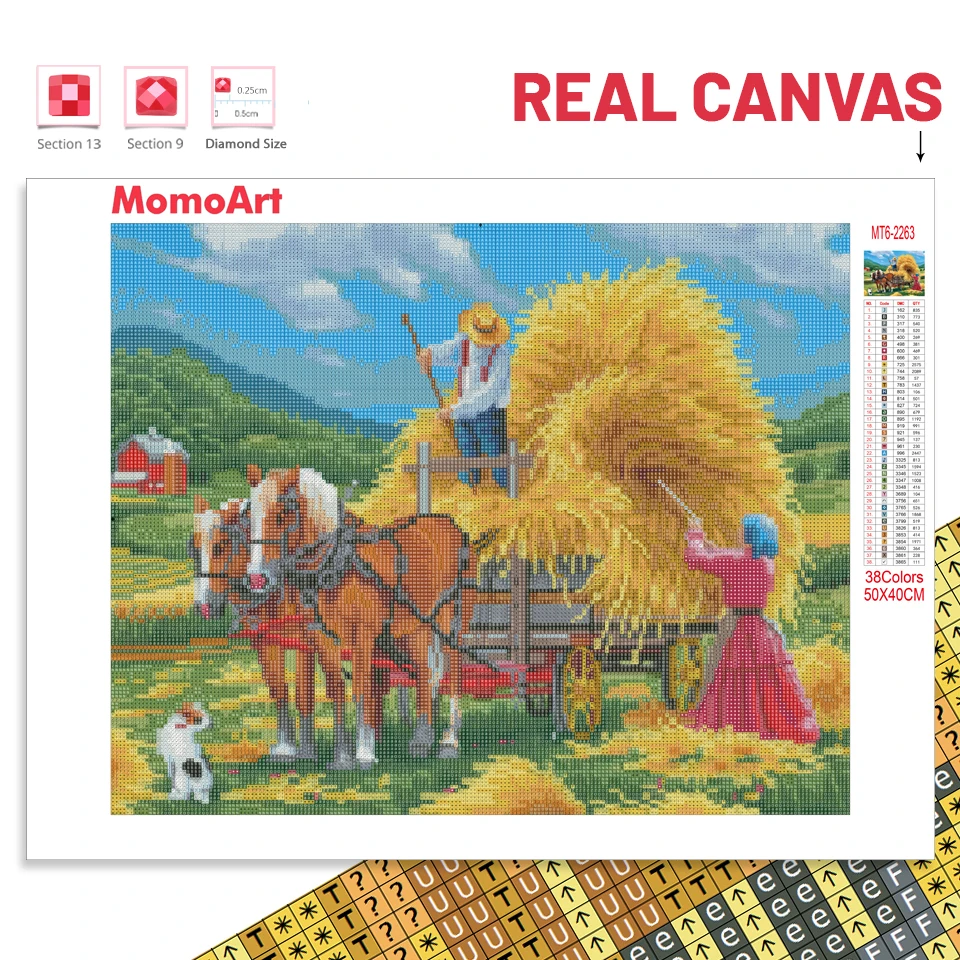 Diamond Painting Painting Set Embroidery Rhinestones Full Diamond Mosaic Farm New Landscape Painting Rhinestones Picture Embroidery Cross Stitch Kit Hobby 5D Wall Art