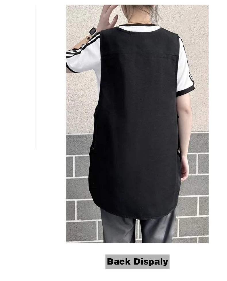 Benutzerdefinierte Firmenmarke Logo Werbung Hemd Weste saubere Baumwollschürze Arbeiterkleidung Restaurantuniform für Männer und Frauen – Detail 5