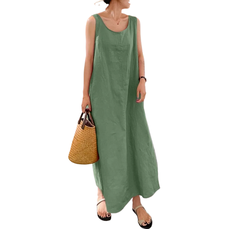 Spring Summer Long Skirt Loose Solid Color Vacation Pullover Women Knitwear