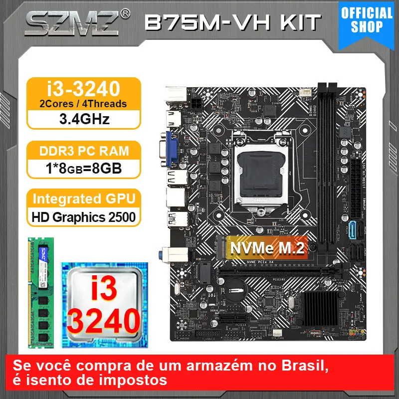 SZMZ-B75-motherboard-Kit-i3-3240-CPU-8GB-DDR3-RAM-Combo-B75-lga-1155 ...