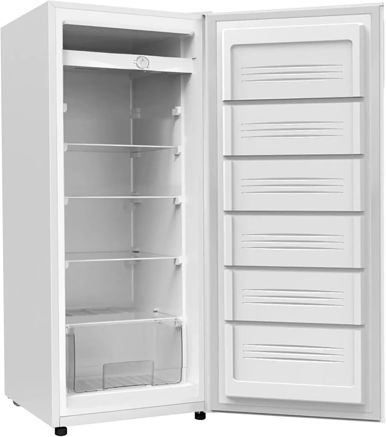 Beach HBFRF6892-WHITE HBFRF6892 Upright Convertible Fridge/Freezer-Reversible Door-Removable Glass Shelves-Adjustable Controls-6 3