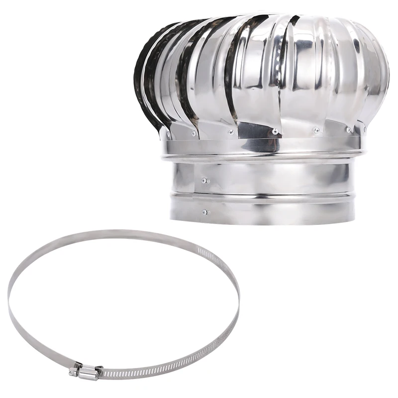 1 PCS Stainless Steel Unpowered Attic Roof Ventilation Fan Wind Turbine Factory Workshop High-Quality Exhaust Hood