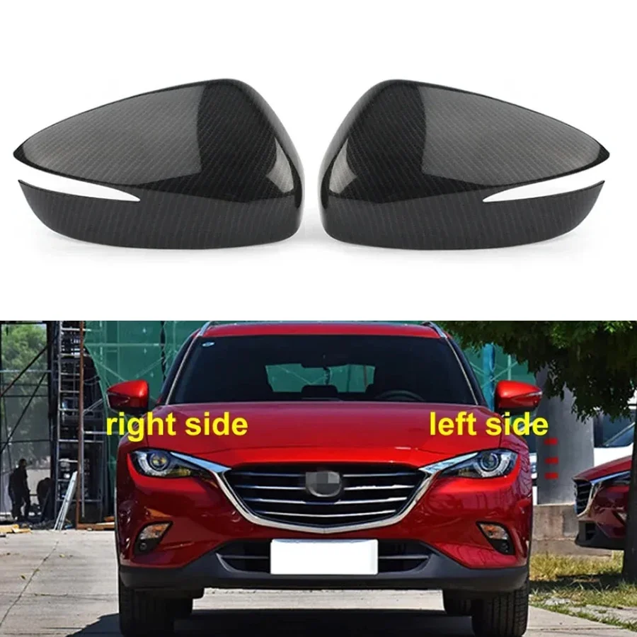 

For Mazda CX-4 CX4 2016 2017 2018-2021 Reversing Mirrors Cover Rearview Mirror Housing Rear Shell Carbon Fiber 1 Pair